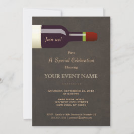 Invitación Botella de vino elegante, fiesta de cata de vino