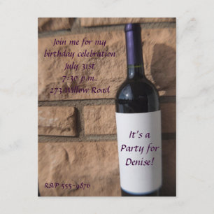 Invitación Botella de vino púrpura