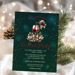 Invitación Botella de vino Vidrio Estrellas Verde Fiesta de N