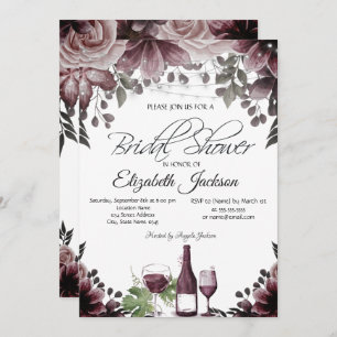 Invitación Botella de wime Luces de vidrio Floral Bridal Show