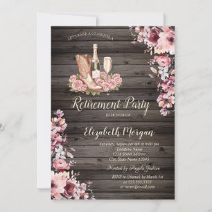 Invitación Botella Elegante, Vidrio, Jubilación Floral Boots