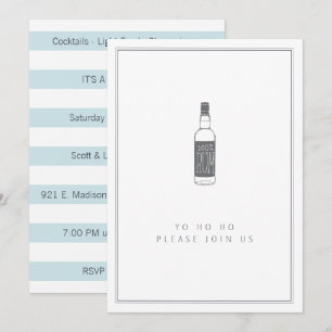 Invitación Botella fiesta Rum - Fiesta de cócteles Yo Ho Ho