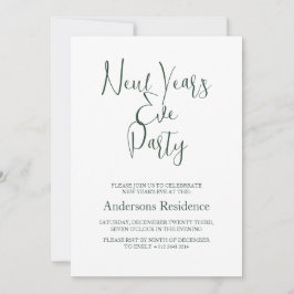 Invitación Botella simple Fiesta de Nochevieja Verde