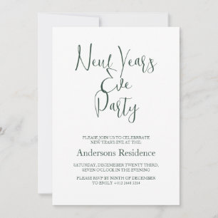 Invitación Botella simple Fiesta de Nochevieja Verde