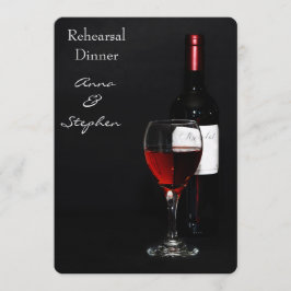 Invitación Botella y copa de vino de vino
