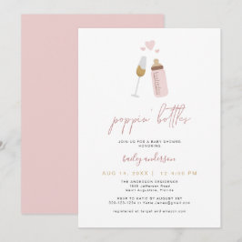 Invitación Botellas de ANDI Pink Poppin' Boy Baby Shower
