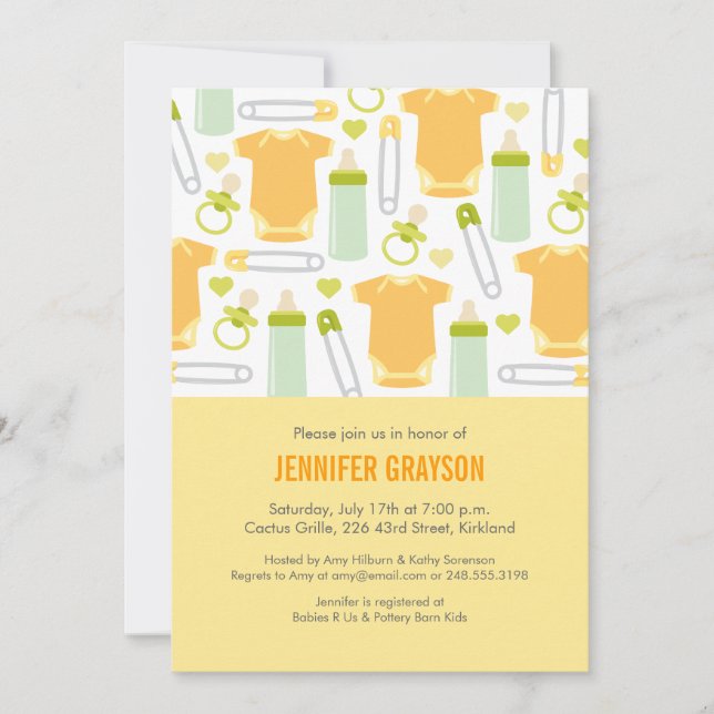 Invitación Botellas de bebé personalizadas modernas Baby Show (Anverso)