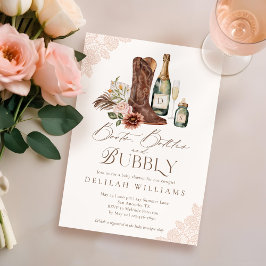 Invitación Botellas de Boots & Bubbly Country Western Baby Sh