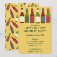 Botellas de cerveza Gráfica fiesta de cumpleaños p
