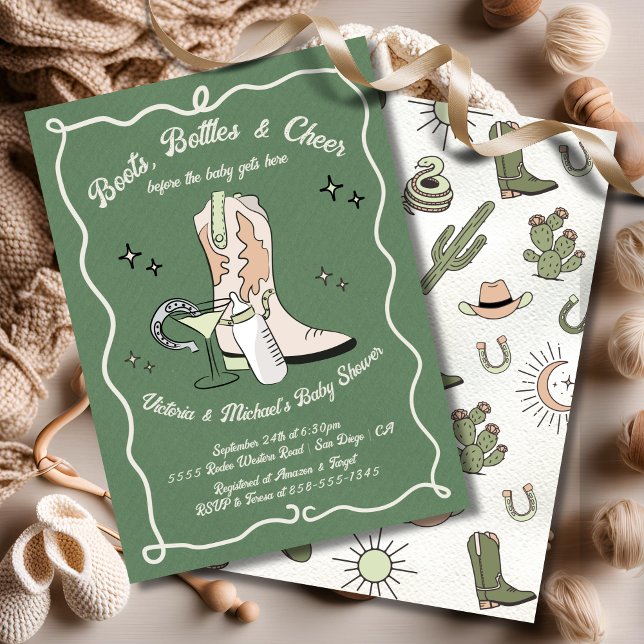 Invitación Botellas de cócteles de Cowboy Baby Shower (Subido por el creador)