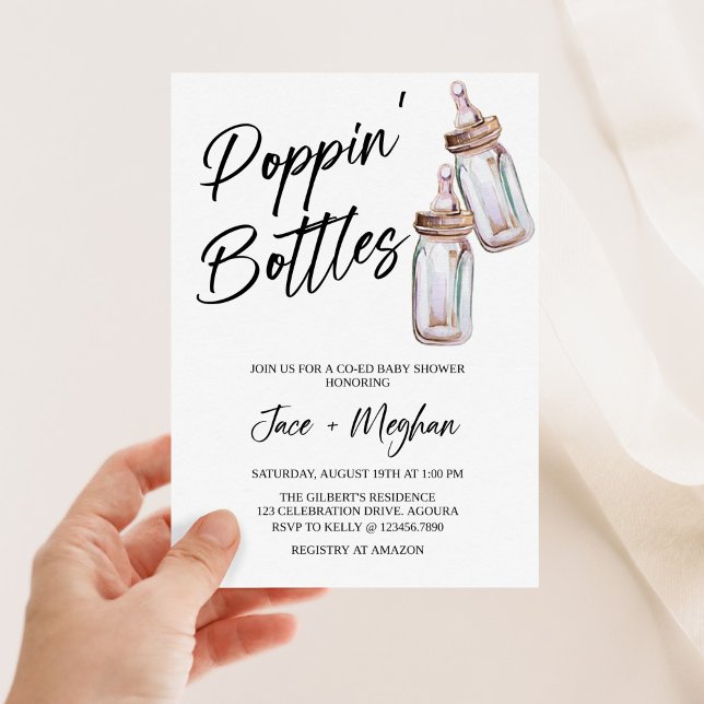 Invitación Botellas de Poppin', Baby Shower, se está preparan (Subido por el creador)