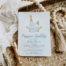 Invitación Botellas de Poppin Boy Baby Shower