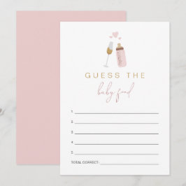 Invitación Botellas de Poppin Rosa ANDI adivinan juego de com