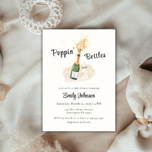 Invitación Botellas elegantes de Poppin Champagne Baby Shower