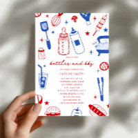 Botellas y barbacoa rojo blanco y azul Baby Shower