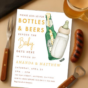 Invitación Botellas y beers Casual Baby Shower
