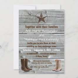 Invitación Botes de Cowboy de Madera con problemas - Invitaci