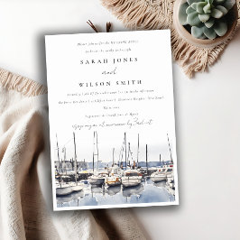 Invitación Botes de puerto costero silenciados en el mar desp