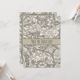 Invitación Botón de soltero de damasco antiguo William Morris