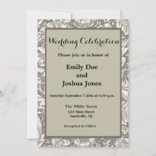 Invitación Botón de soltero de damasco antiguo William Morris
