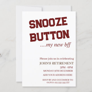 Invitación Botón Snooze Mi Nuevo Personalizado Bff Diversión