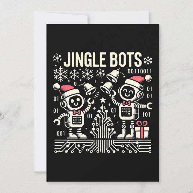 Invitación Bots Jingle Festividades con Santa Hats (Anverso)