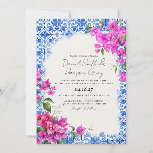 Invitación Bougainville Azulejos Boda Elegante