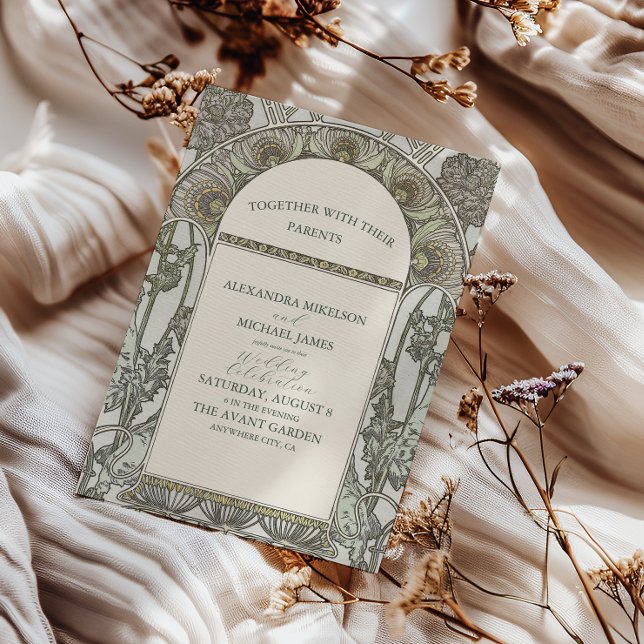 Invitación Bougainvillea Art Nouveau Mucha Boda (Subido por el creador)