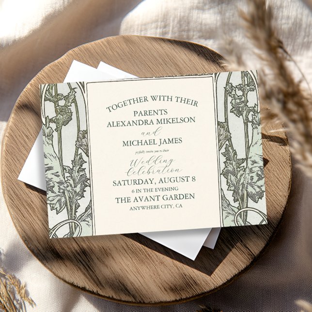 Invitación Bougainvillea Art Nouveau Mucha Boda (Subido por el creador)
