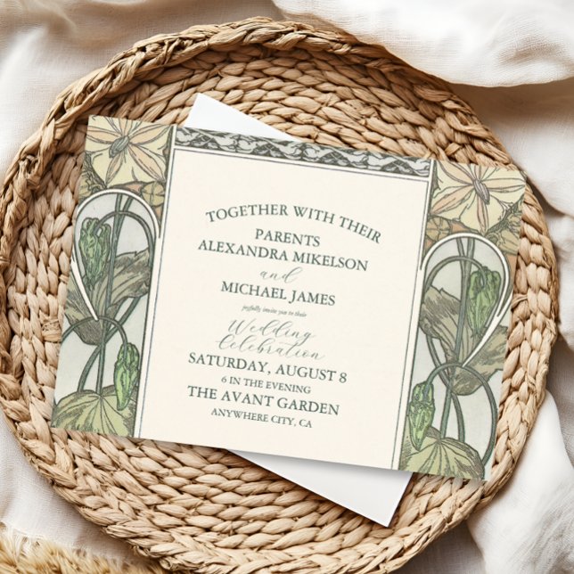 Invitación Bougainvillea Art Nouveau Mucha Boda (Subido por el creador)