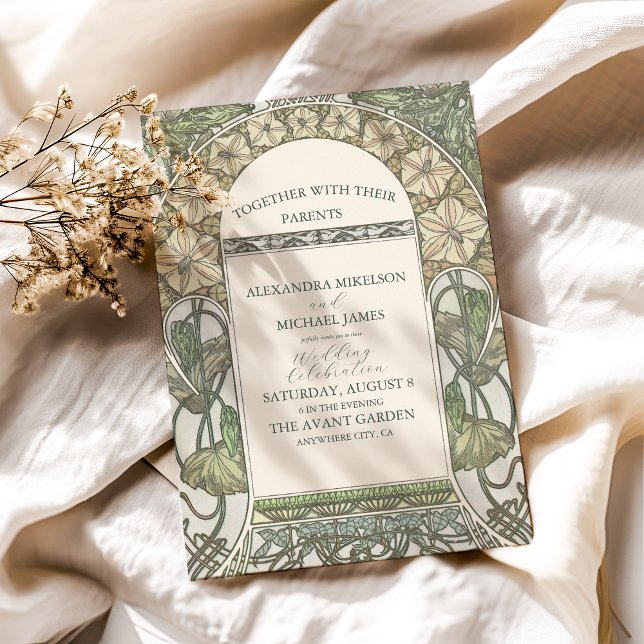 Invitación Bougainvillea Art Nouveau Mucha Boda (Subido por el creador)