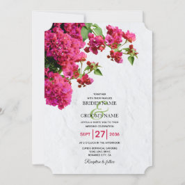 Invitación Bougainvillea Boda de la isla griega mediterránea