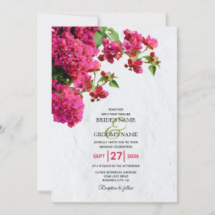 Invitación Bougainvillea Boda de la isla griega mediterránea