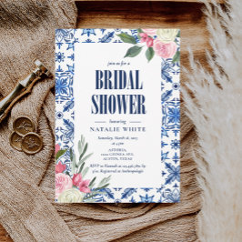 Invitación Bougainvillea italiana ducha de novia mediterránea