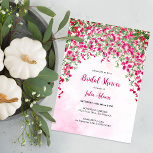 Invitación Bougainvillea Rosada Ducha de novias Forestal Trop