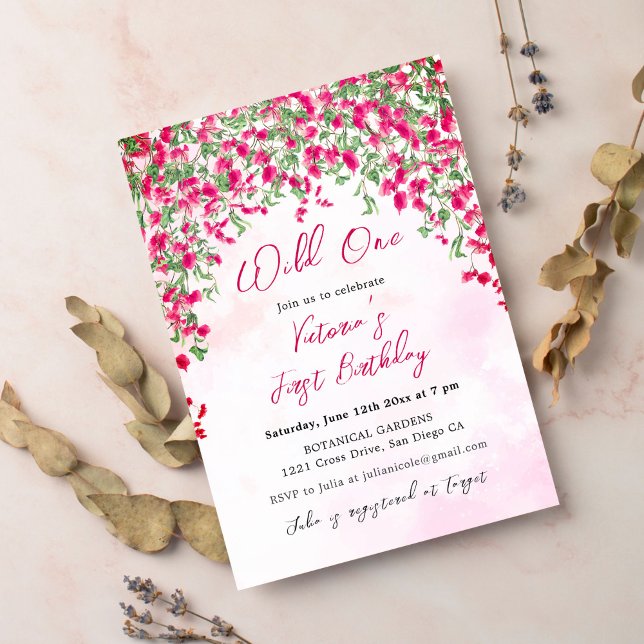 Invitación Bougainvillea Tropical Wildflower Shower Cumpleaño (Subido por el creador)