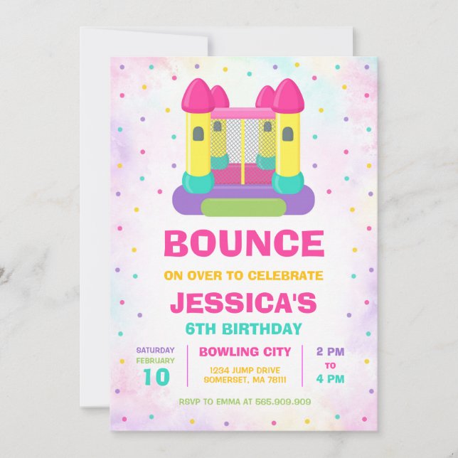Invitación Bounce House Birthday Invitation (Anverso)