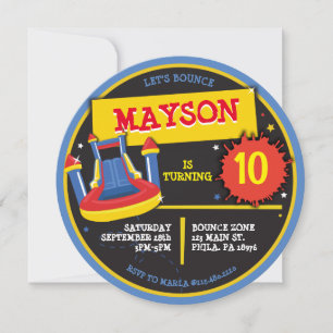 Invitación BOUNCE HOUSE SLIP y SLIDE Birday Party