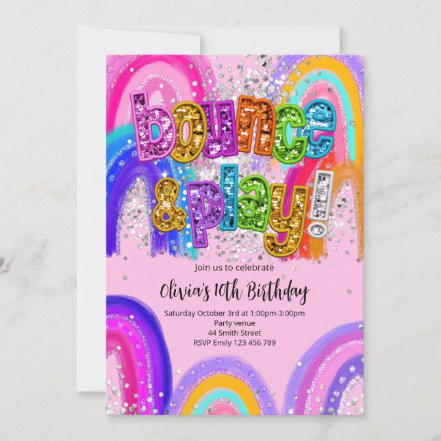 Invitación Bounce Party Birthday Any Age Invitation (Anverso)