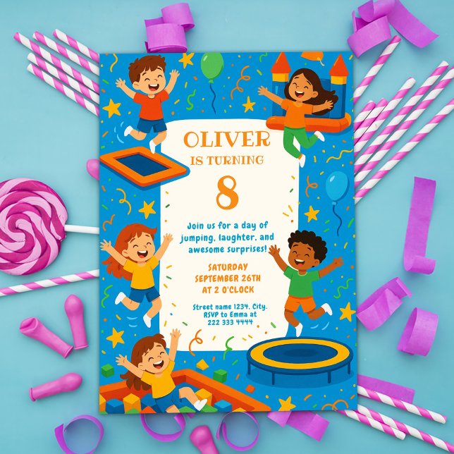 Invitación Bouncy Adventure Birthday Fiesta (Subido por el creador)