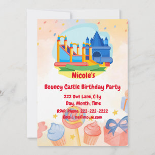 Invitación Bouncy Castle Adventure Park Birthday Party Invi