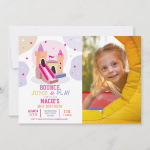 Invitación Bouncy Castle Birday Party Photo Bounding House