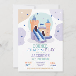 Invitación Bouncy Castle Birthday Party Jump Bounding House