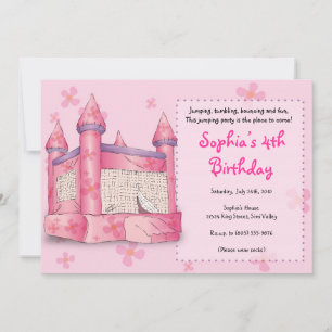 Invitación Bouncy Fun - ¡para Chicas!