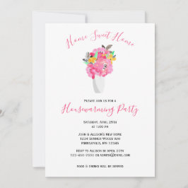 Invitación Bouquet acuarela rosa | Calentamiento de viviendas