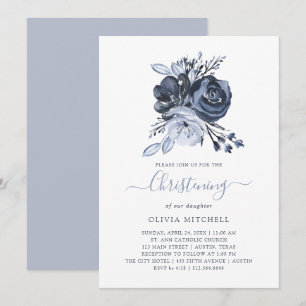Invitación Bouquet azul   Cristalización floral de acuarela