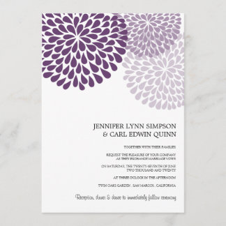 Invitación Bouquet de crisantemo (púrpura)