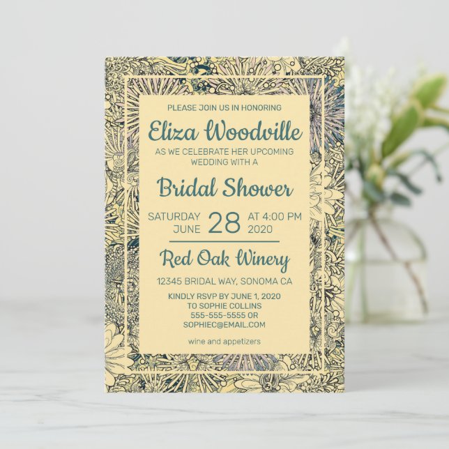 Invitación Bouquet de flores amarillas (Anverso de pie)