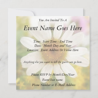 Invitación Bouquet de flores - Daisy blanco