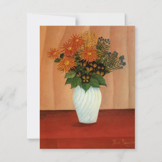 Invitación Bouquet de flores de Henri Rousseau (alrededor de  (Anverso)